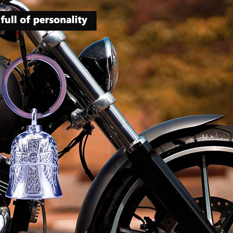 CYZBTBl Motorcycle Men Bells - Motorcycle Angel Bell for Men Women,Bell Biker Accessory,Guard Riding Safety (Black) - Image 2